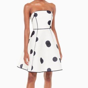Kate Spade Cream with Navy Dee Dot Cocktail Dress